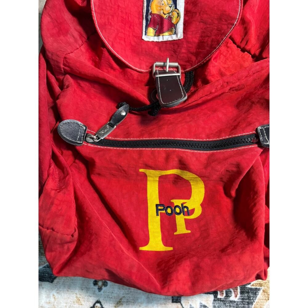 Vintage Winnie The Pooh Backpack 90s Disney Pooh Bear Red Bag - Image 3